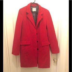 Long red old navy coat